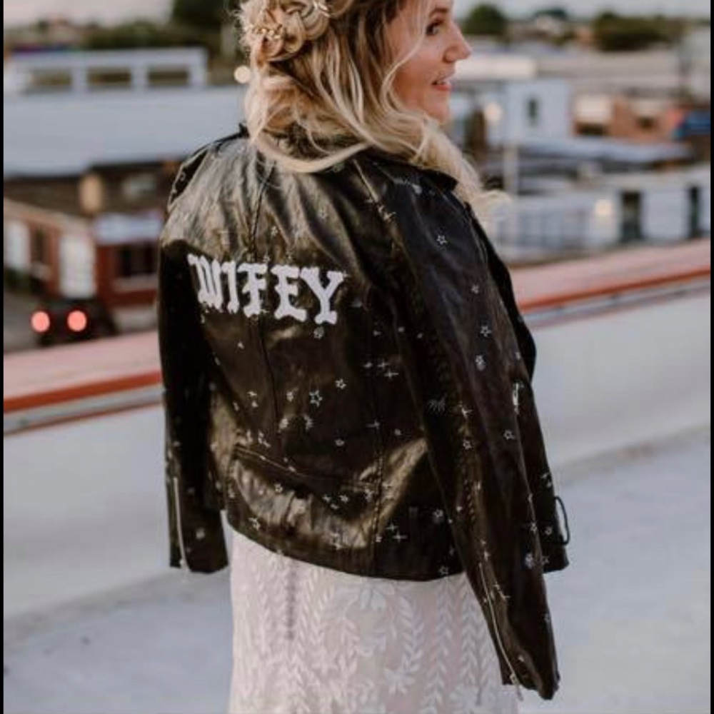WIFEY wedding leather jacket